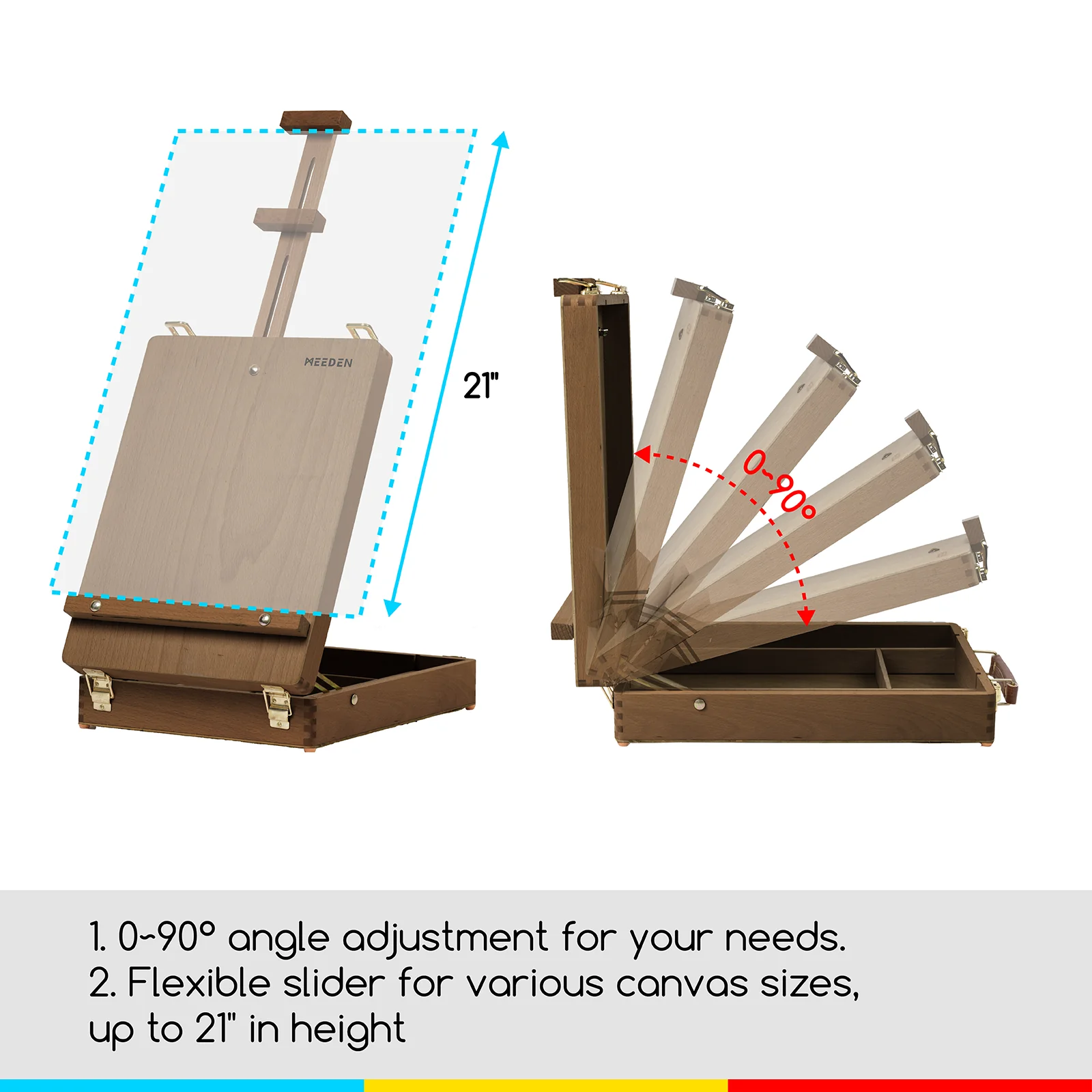 MEEDEN Adjustable Desktop Easel-Walnut - Image 4