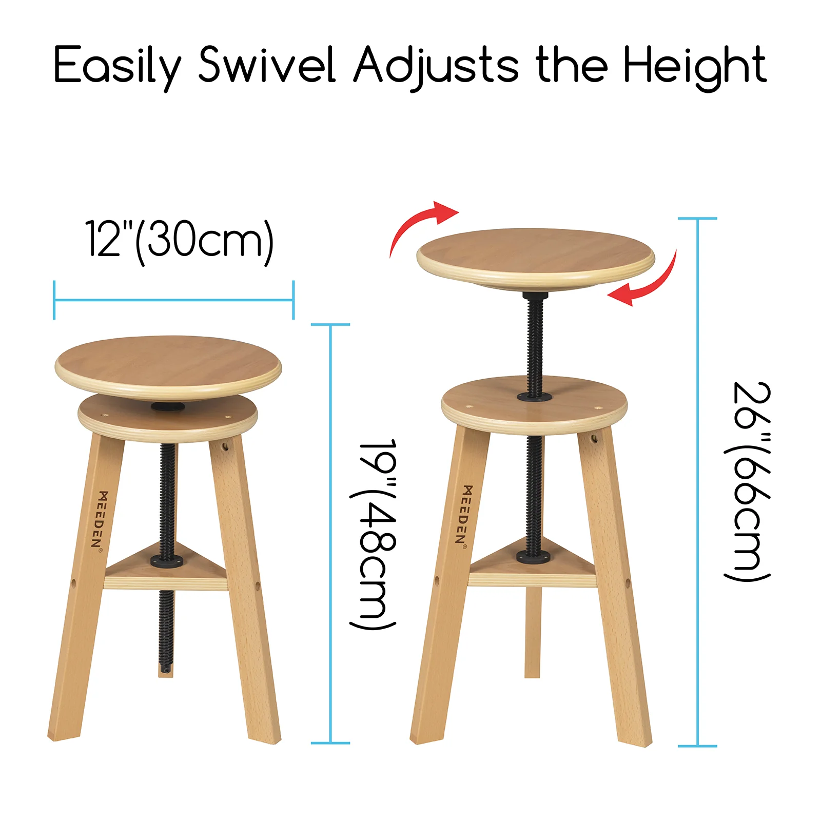 MEEDEN Adjustable Wooden Drafting Table & Stool Set, White-XSZ-5 - Image 3