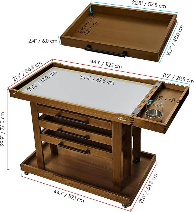 MEEDEN Extra Large Wooden Art Supply Storage Cart: 5-Tier, Walnut - Image 2