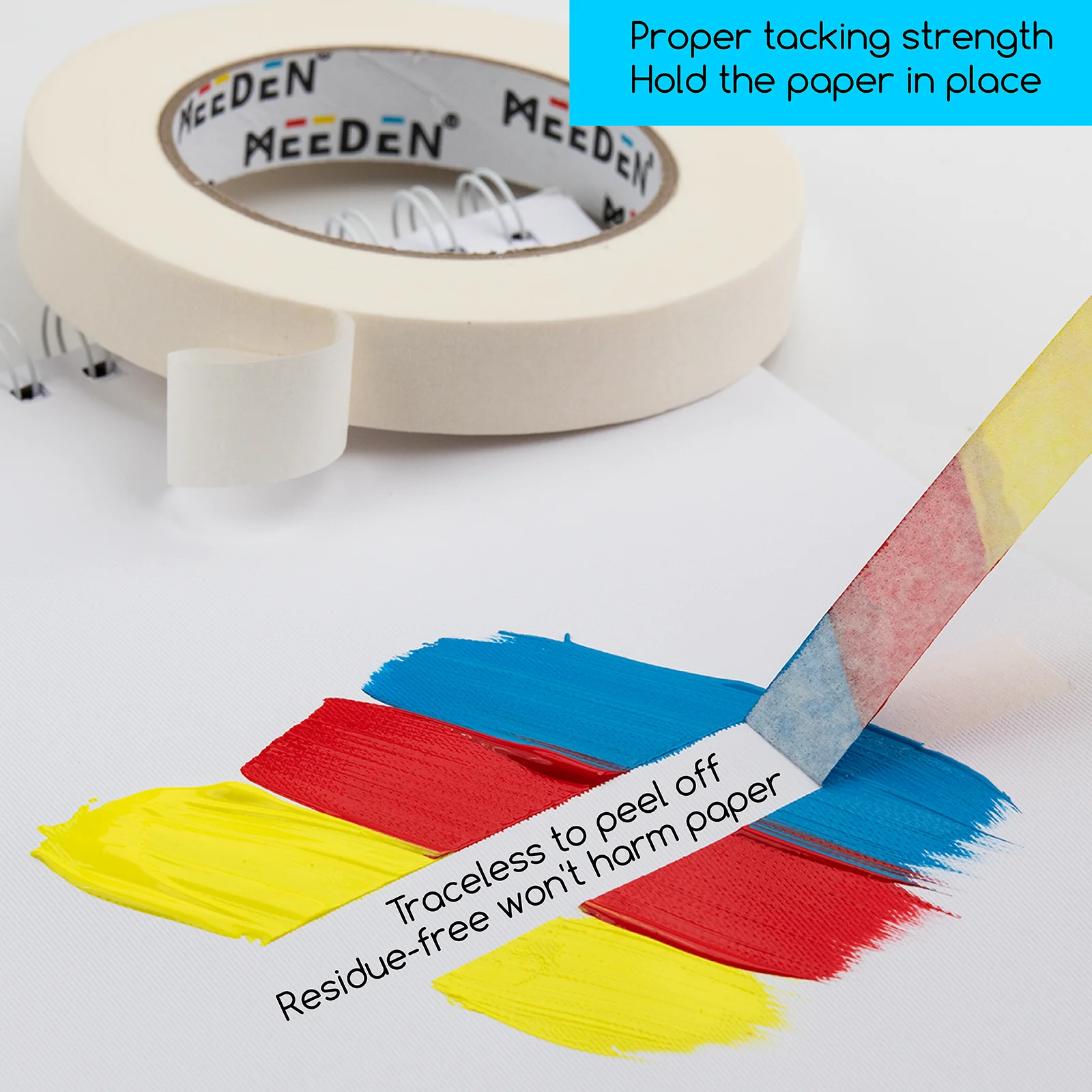 MEEDEN 5 Pack Artist Tape 0.2",0.5",0.75",1.0",1.4" 180.45FT (55m) Art Tape - Image 5