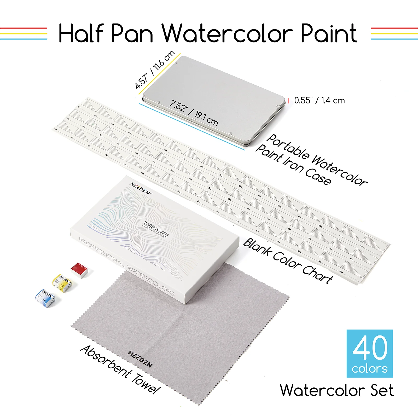 MEEDEN Artist Watercolour Paint 40 Colors, 15ml - Image 3