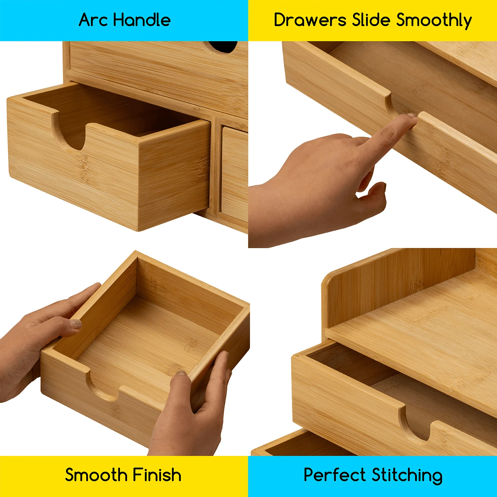 MEEDEN Bamboo Desk Organizer with Drawers - Image 13