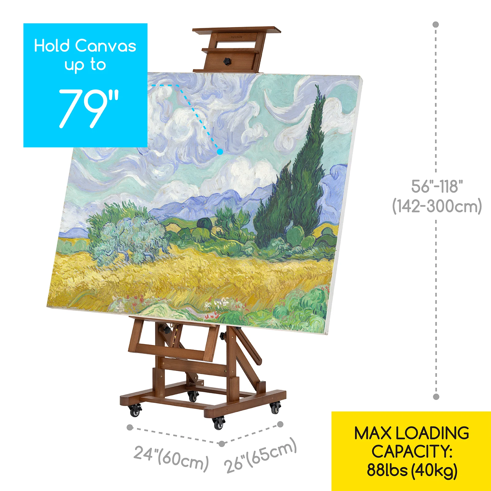 MEEDEN Deluxe Multi-Function Heavy Duty Large Artist Easel-Walnut-DHJ-3 - Image 14
