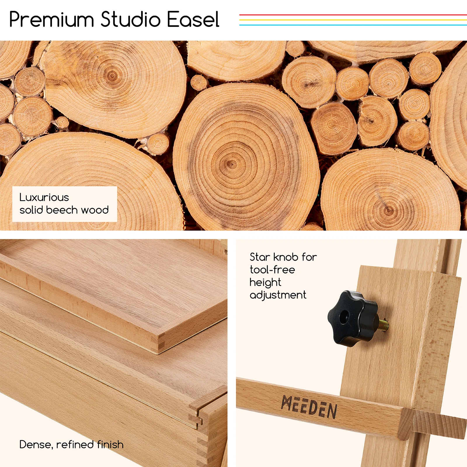 MEEDEN Painting Easel with Storage - Image 3