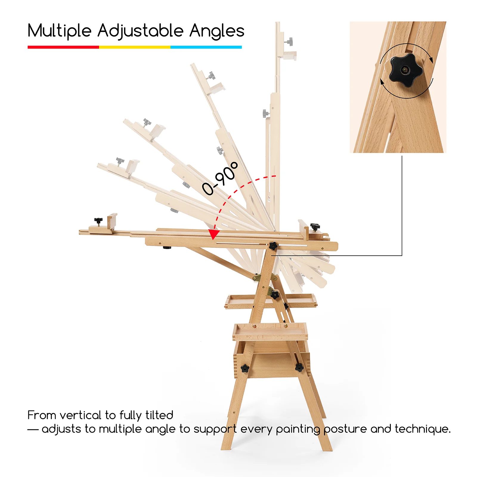 MEEDEN Painting Easel with Storage - Image 4