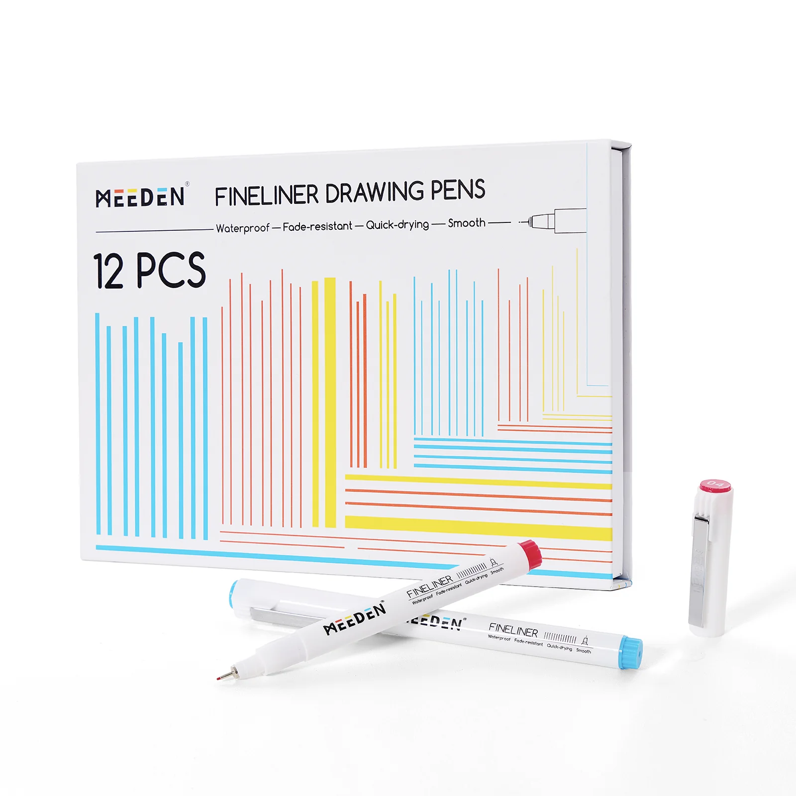 MEEDEN Micro Fineliner Drawing Pens: 12-Color Fine Liner Pen Set, 0.4mm
