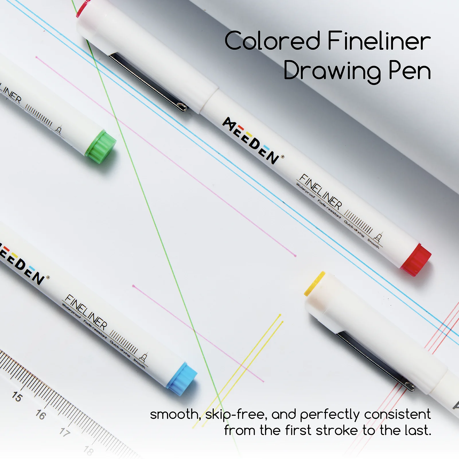 MEEDEN Micro Fineliner Drawing Pens: 12-Color Fine Liner Pen Set, 0.4mm - Image 4