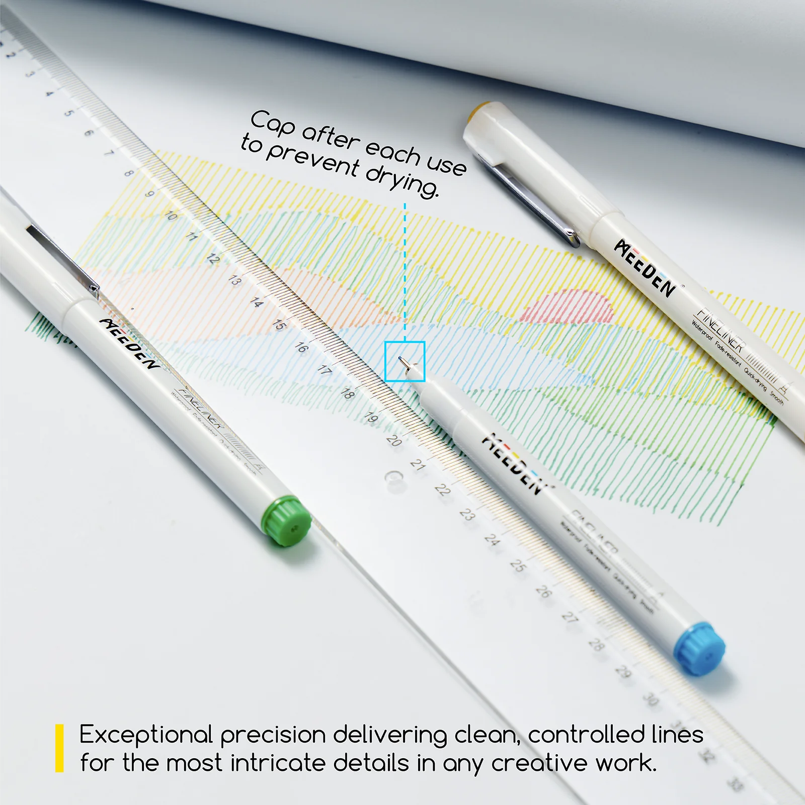 MEEDEN Micro Fineliner Drawing Pens: 12-Color Fine Liner Pen Set, 0.4mm - Image 5