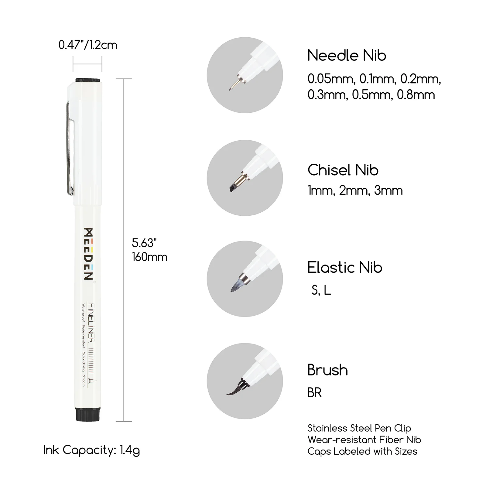 MEEDEN Micro Fineliner Drawing Pens: 12-Size Fine Liner Pen Set - Image 2