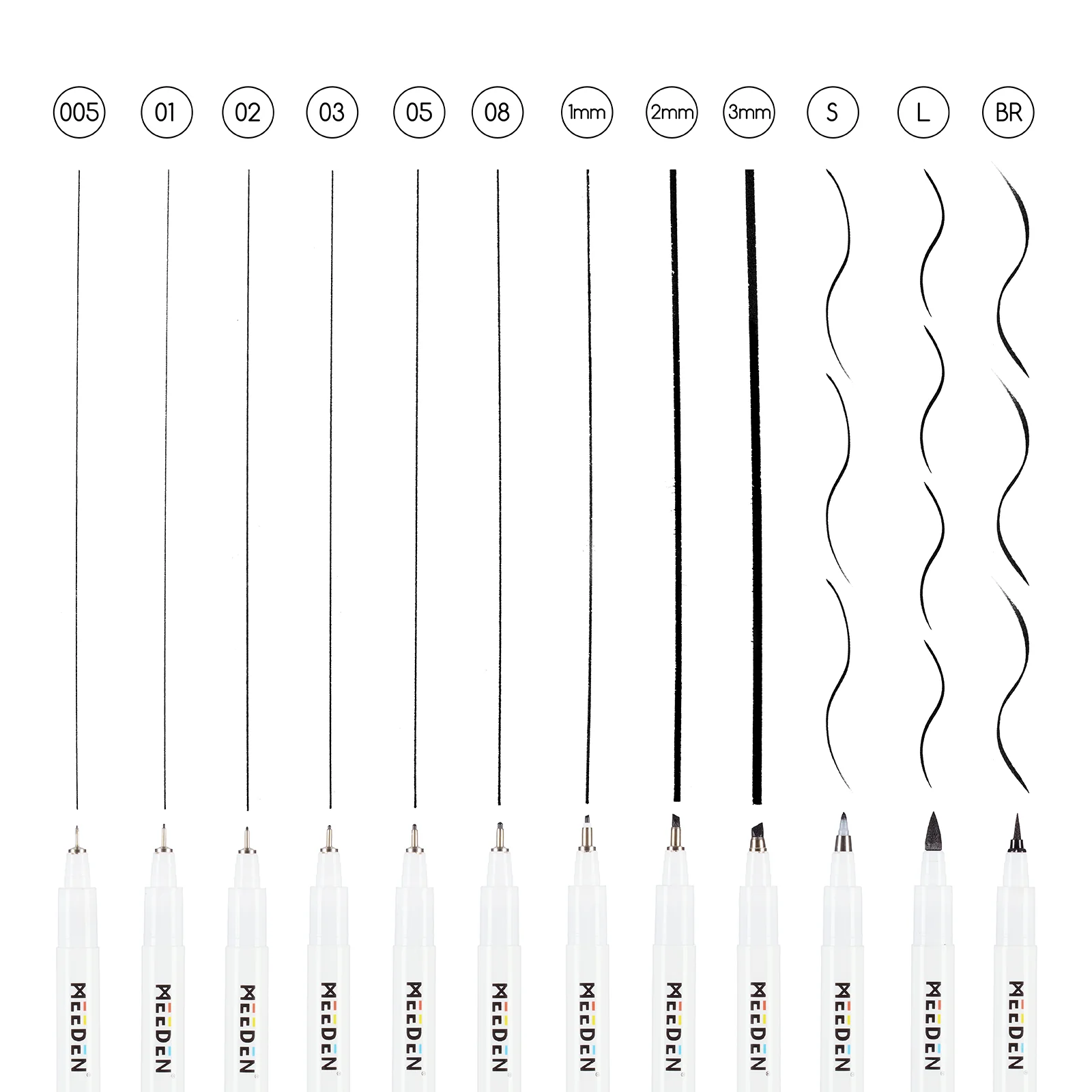 MEEDEN Micro Fineliner Drawing Pens: 12-Size Fine Liner Pen Set - Image 3