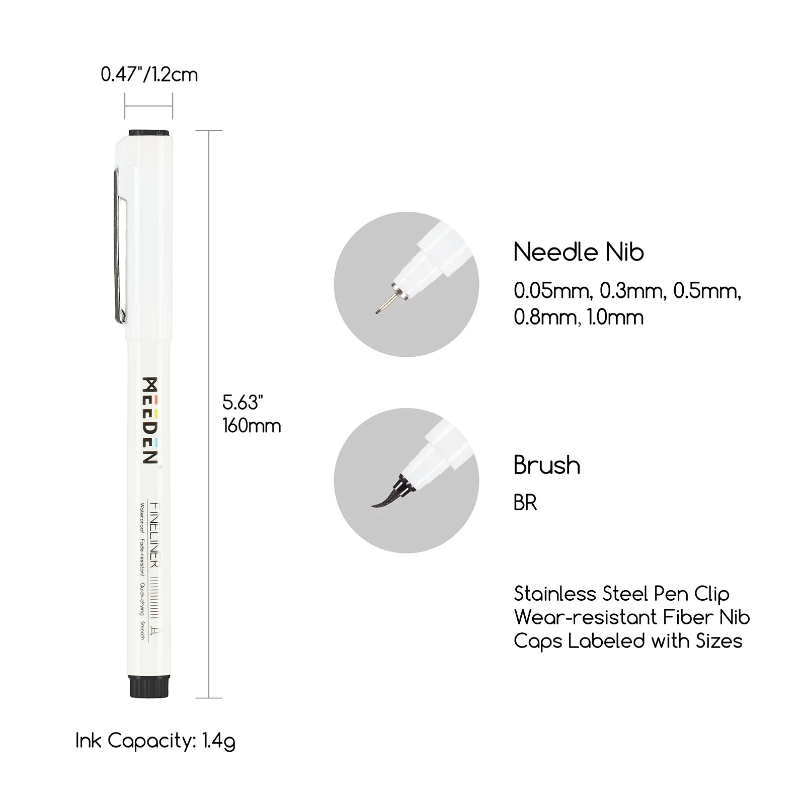MEEDEN Micro Fineliner Drawing Pens: 6-Size Fine Liner Pen Set - Image 2