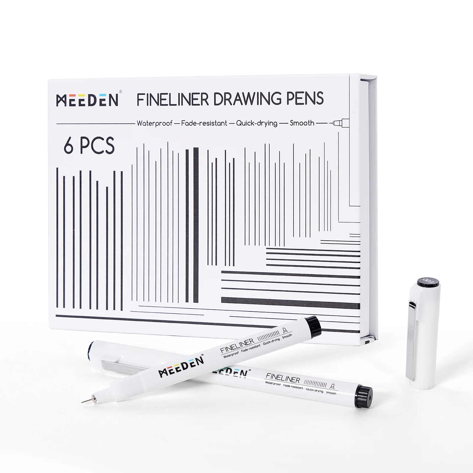 MEEDEN Micro Fineliner Drawing Pens: Fine Liner Pen 6 Pack, 0.6mm