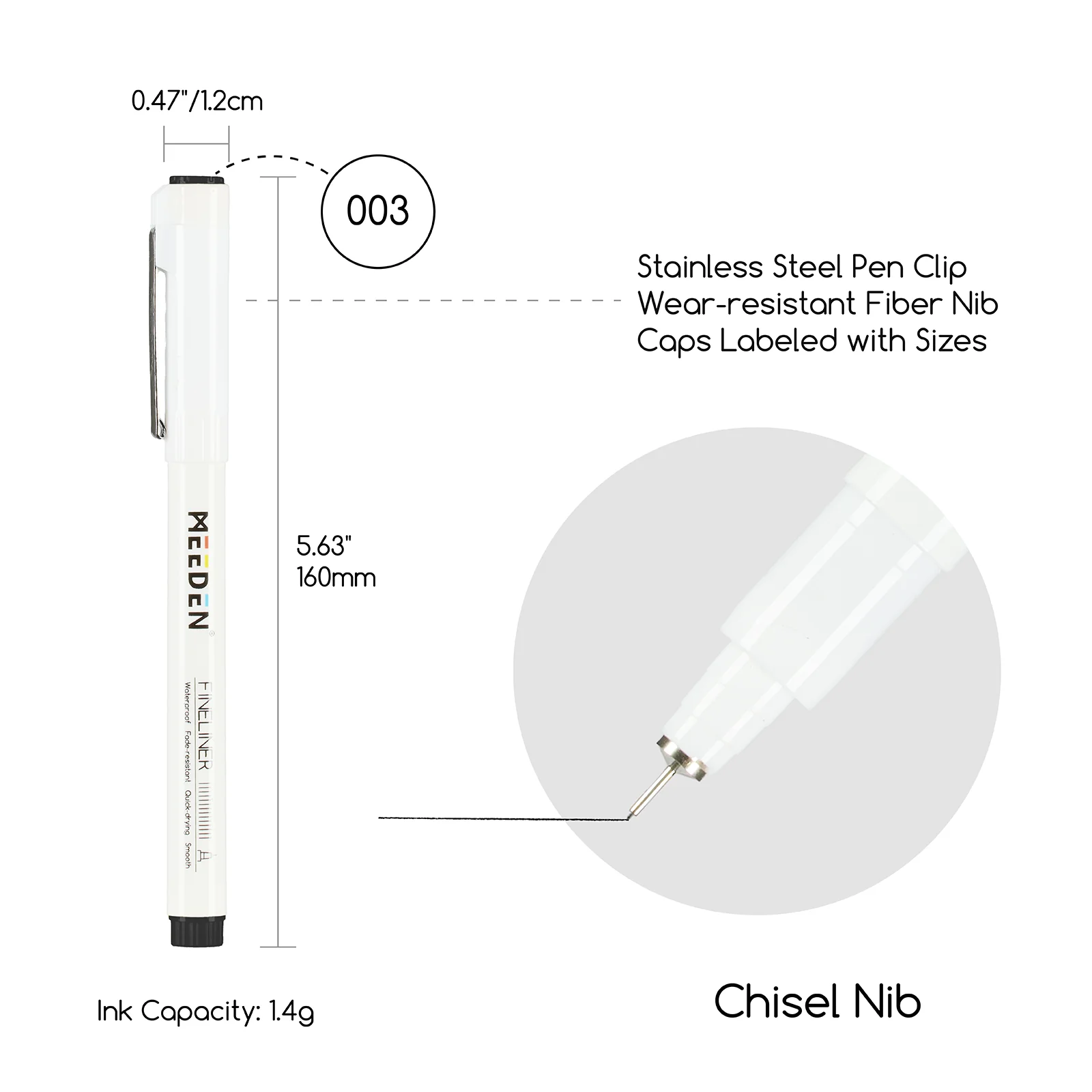 MEEDEN Micro Fineliner Drawing Pens: Fine Liner Pen 6 Pack, 0.6mm - Image 2
