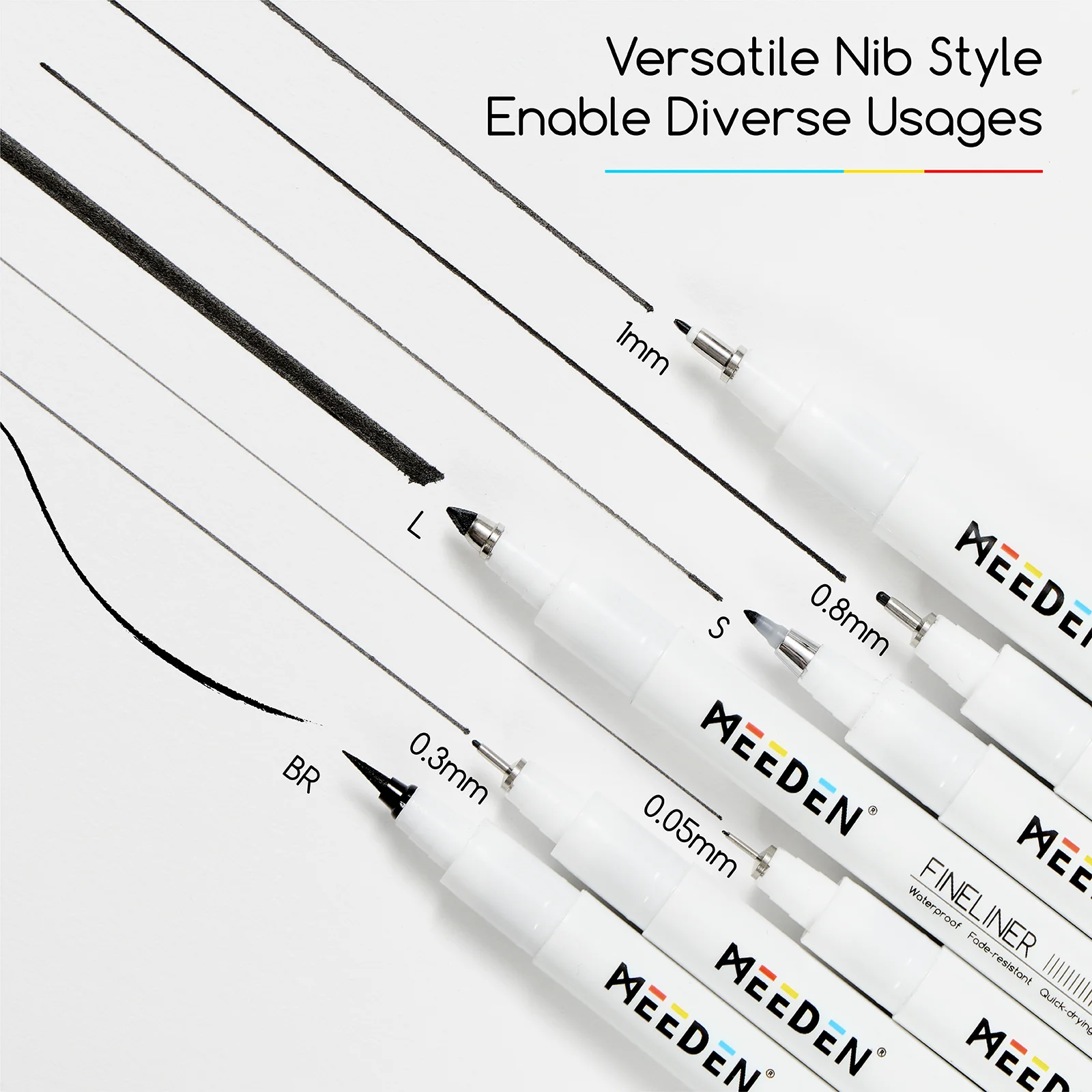 MEEDEN Micro Fineliner Drawing Pens: Fine Liner Pen 6 Pack, 0.6mm - Image 6
