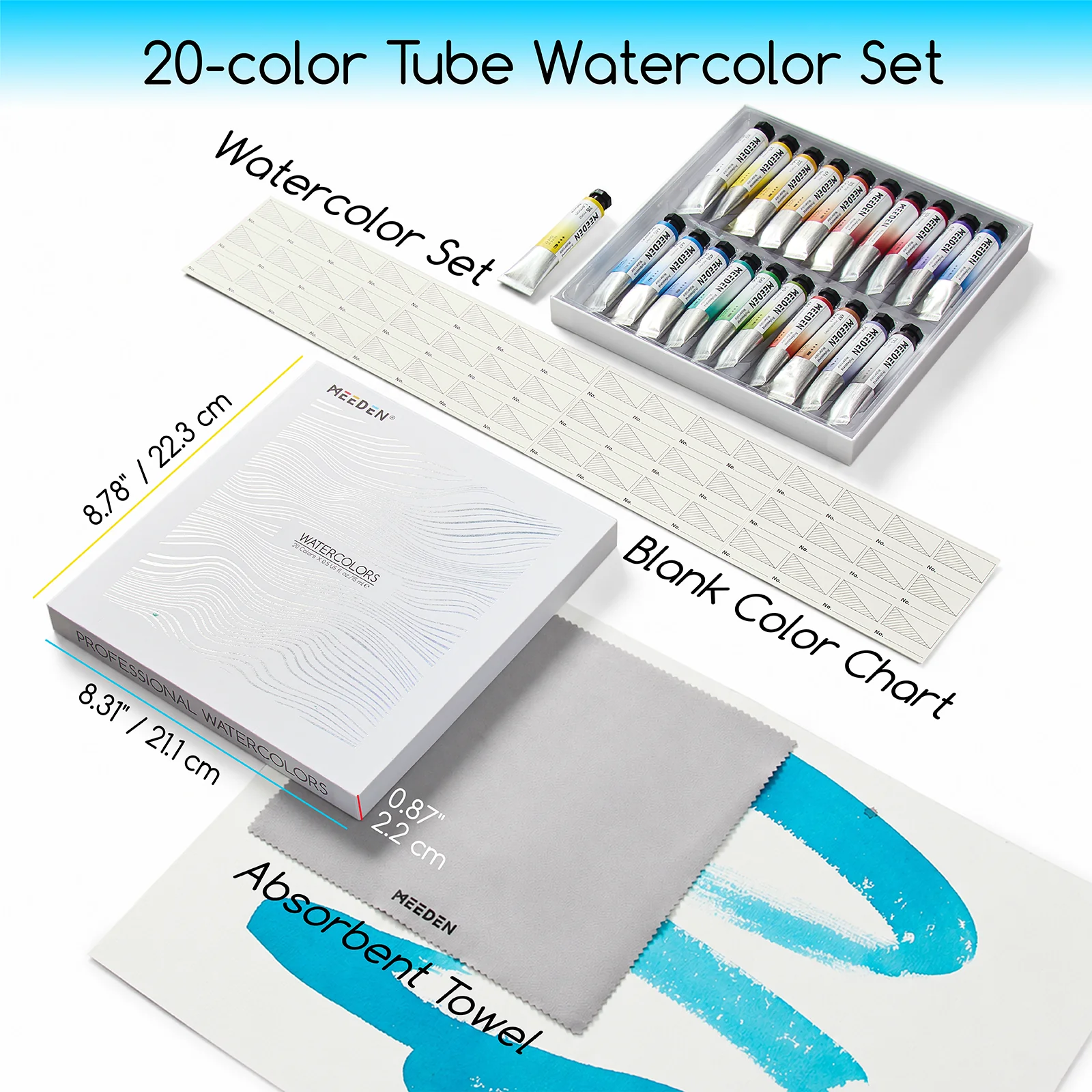 MEEDEN Professional Artist Watercolor Paint 20 Colors, 15ml - Image 4