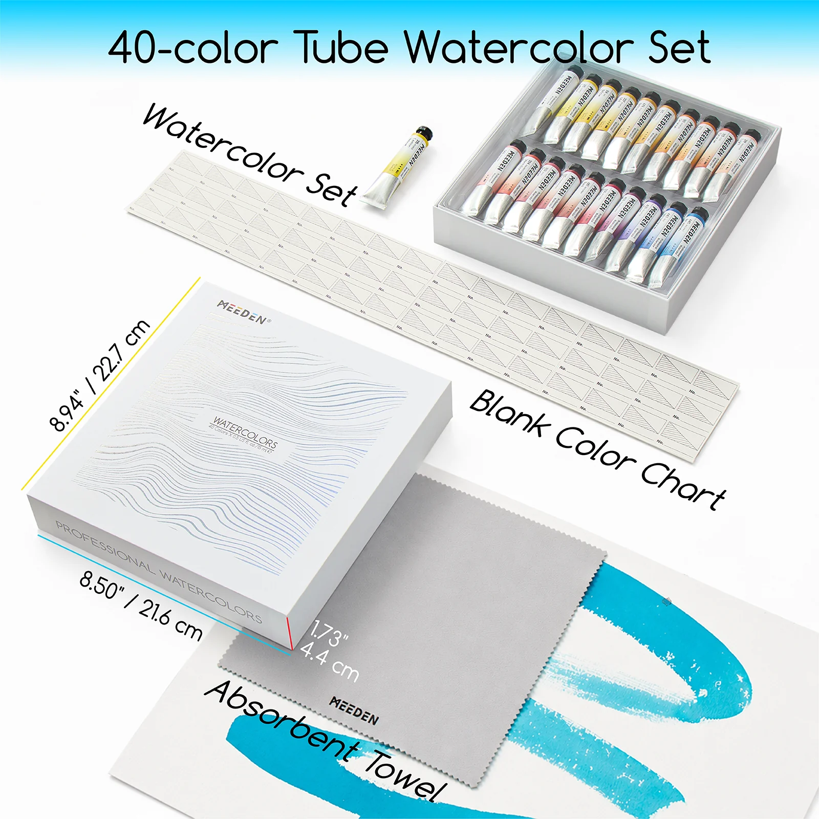 MEEDEN Professional Artist Watercolor Paint 40 Colors, 15ml - Image 3