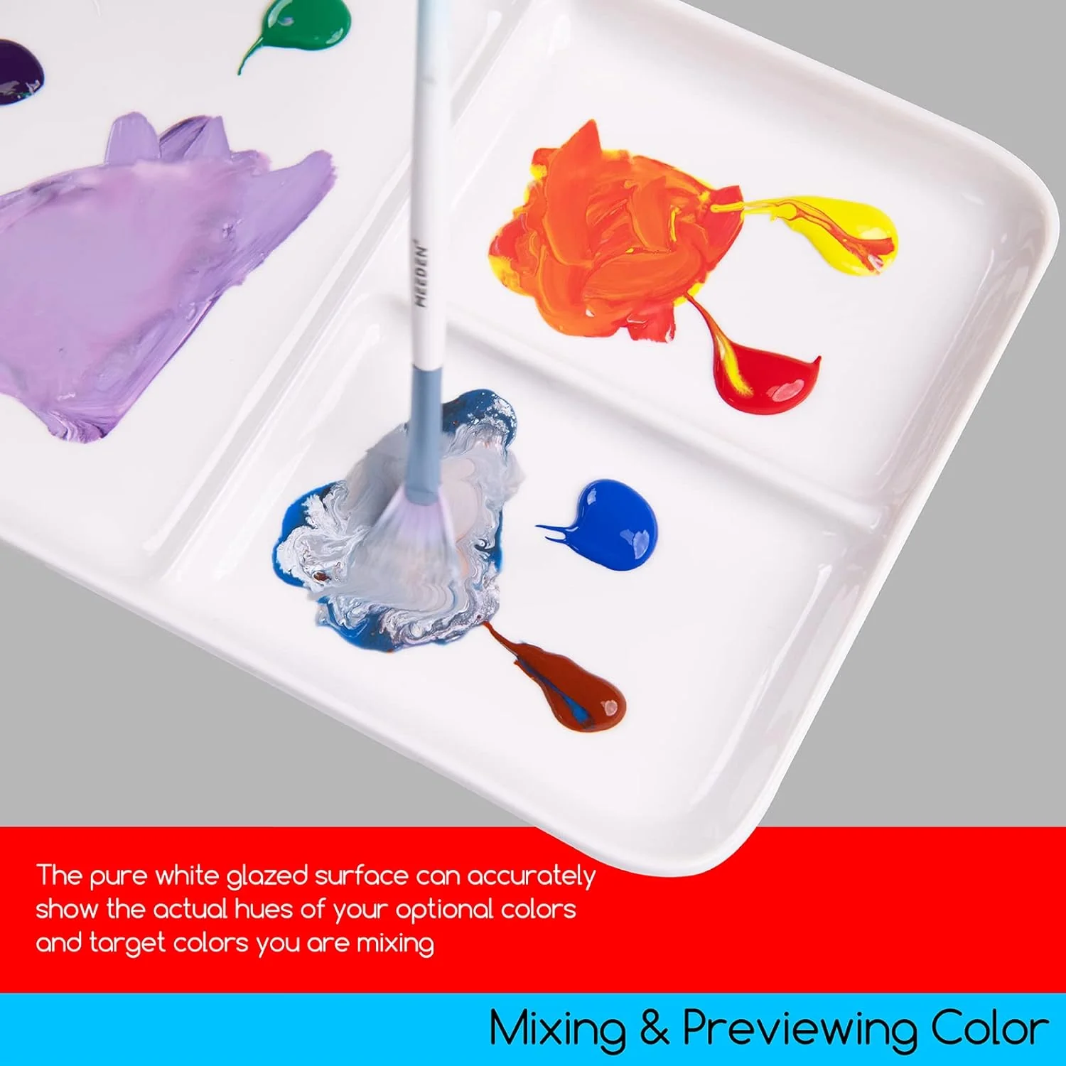 MEEDEN 3-Well Ceramic Palette, 10'' × 7'' - Image 5