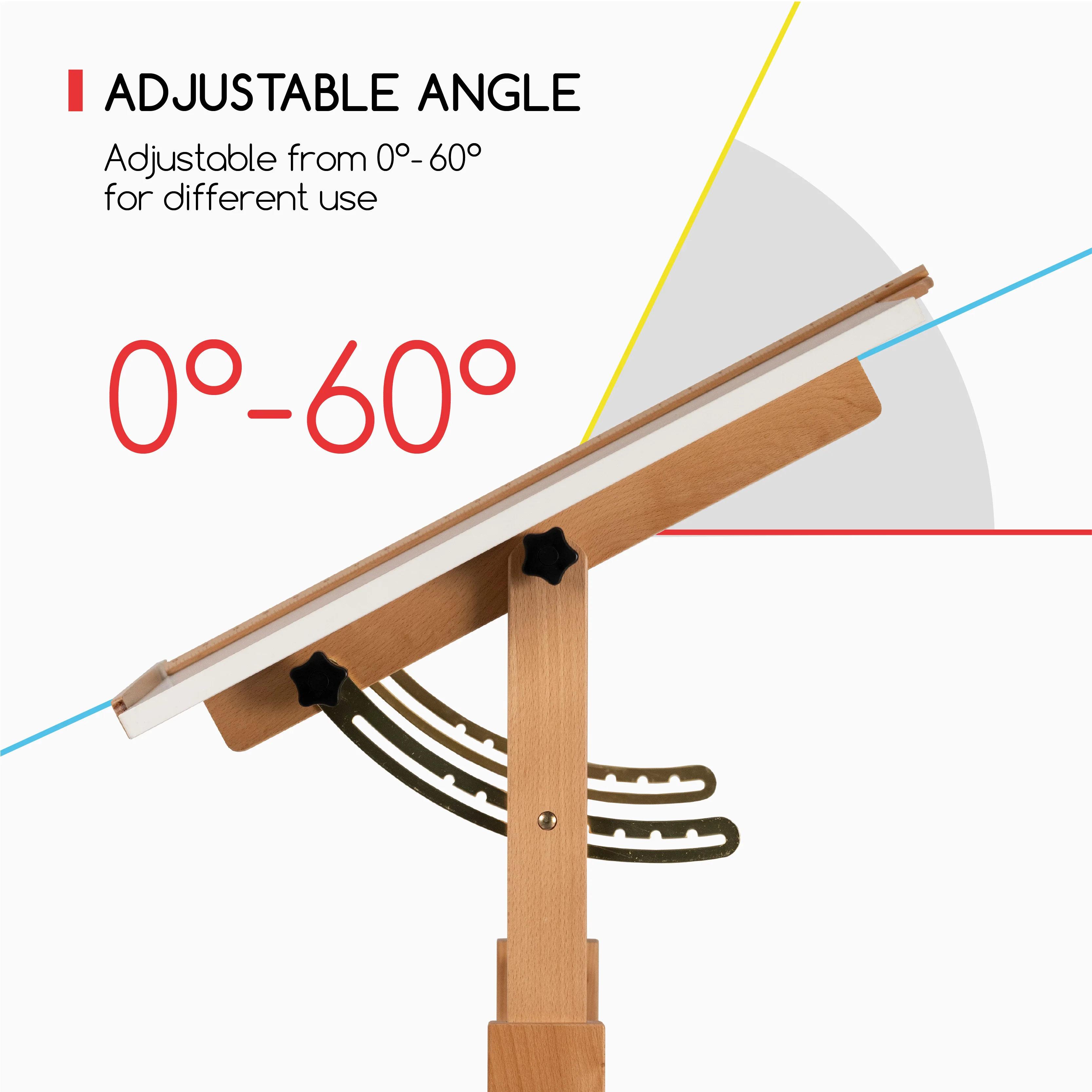 MEEDEN Adjustable Wooden Drafting Table, White-XSZ-5 - Image 13