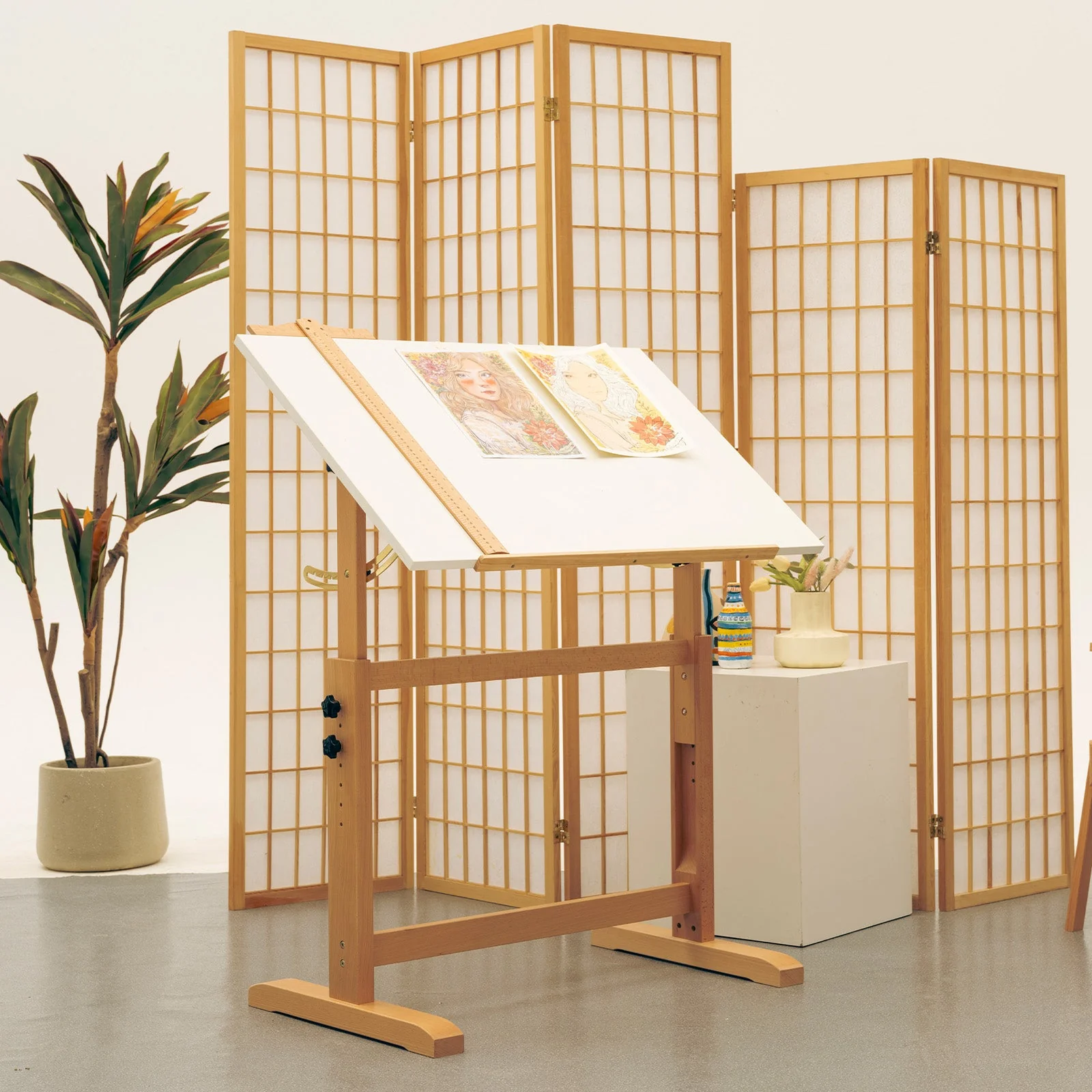 MEEDEN Adjustable Wooden Drafting Table, White-XSZ-5 - Image 18
