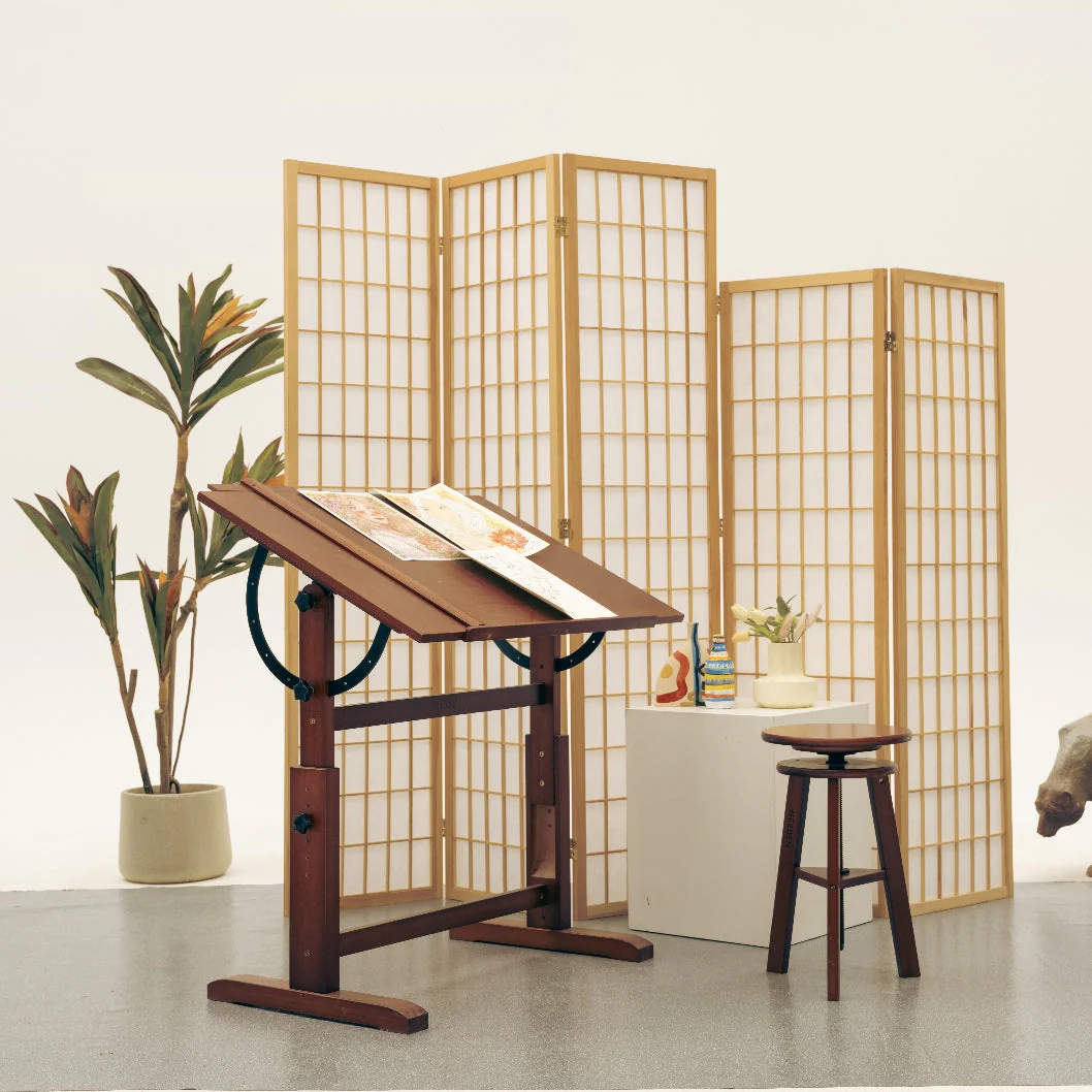 MEEDEN Vintage Adjustable Wooden Drafting Table & Stool Set, Dark Walnut-XSZ-4 - Image 10
