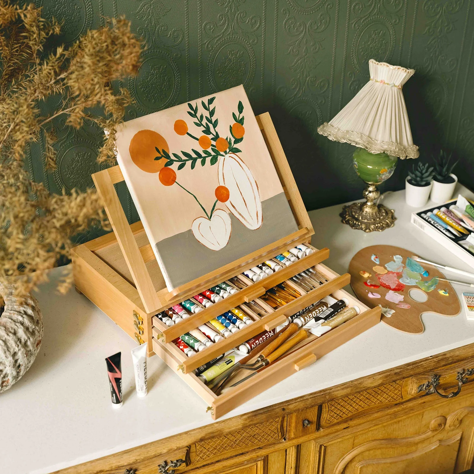 MEEDEN Large Adjustable Artist Tabletop Easel Sketchbox-XHH-03 - Image 2