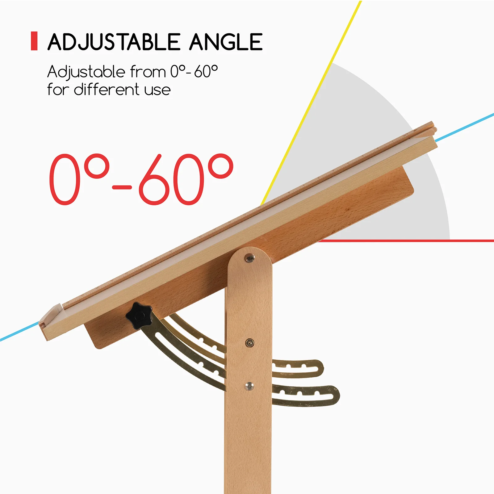 MEEDEN Adjustable Wooden Drafting Table & Stool Set , Natural-XSZ-2 - Image 4